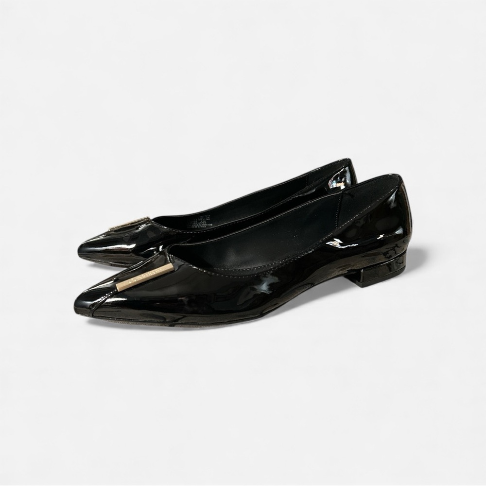Calvin Klein Arline Black Patent Leather Flats Size 8.5 - Picture 3 of 10